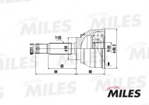ШРУС наружный MITSUBISHI GALANT/SPACE WAGON/HYUNDAI LANTRA 1.5-2.0 85-96 (GKN 30 GA20269 MILES