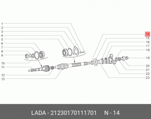 Кольцо ВАЗ-2123 ступицы синхронизатора стопорное АвтоВАЗ 21230-1701117-01 LADA VAZ