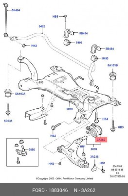 сайлентблок рычага передней подвески!\ Ford Focus 08-11 1 883 046 FORD