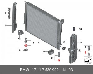 3-СЕРИЯ E92/E93 (2006>)/X1 E84 (2009>) 17 11 7 530 902 BMW