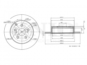 Диск тормозной задний BRD-20416 UNIO