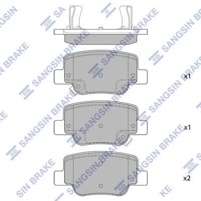 Колодки тормозные TOYOTA Verso (R20) задние (4шт.) SANGSIN SP4142 SANGSIN