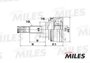 ШРУС наружный TOYOTA CAMRY 2.0-2.2 91-01 (с ABS) (GKN 303868) GA20458 GA20458 MILES