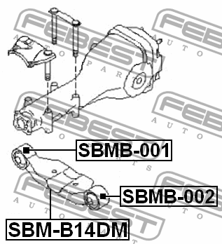 Подушка задн дифференциала SUBARU IMPREZA G12 2007-2011 SBM-B14DM SBM-B14DM FEBEST