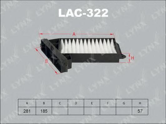 Фильтр воздушный салона MITSUBISHI Galant (96-04) LYNX LAC-322 LYNXAUTO