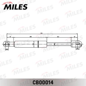 Упор газовый крышки багажника VW PASSAT Variant 88-97 CB00014 CB00014 MILES