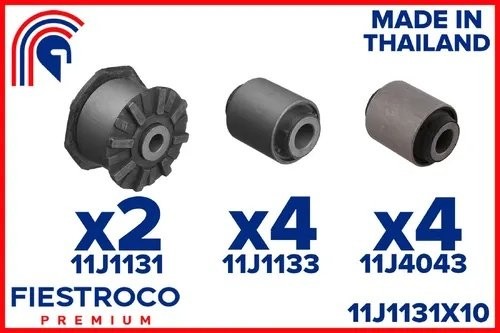 Комплект (10 шт) сайлентблоков задних рычагов Nissan X-trail, Qashqai 11J1131X10 11J1131X10 FIESTROCO