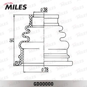 Пыльник ШРУСа внутренний левый Renault Logan/Sandero 1.4/1.6 04 GD00000 GD00000 MILES