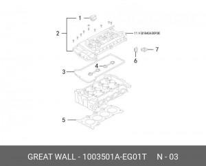 Прокладка крышки клапанной HAVAL H6 OE 1003501A-EG01T GREAT WALL