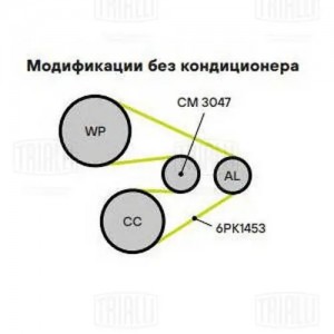 Ролик приводного ремня с натяжным механизмом CM3047 TRIALLI