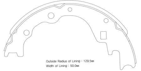 Колодки тормозные KIA K2500 (97-04) задние барабанные (4шт.) SANGSIN SA044 SANGSIN
