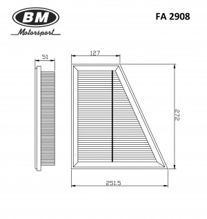 Фильтр воздушный FA2908 FA2908 BM MOTORSPORT