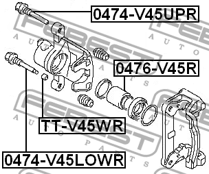 Втулка направляющая тормозного суппорта MITSUBISHI LANCER,LANCER CEDIA CS,CT 200 0474-V45LOWR FEBEST