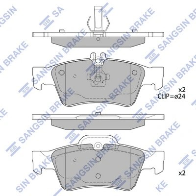 Колодки тормозные MERCEDES E (W211,W212),S (W220,W221) задние (4шт.) SANGSIN SP2209 SANGSIN