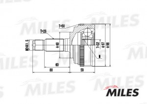 ШРУС наружный HONDA ACCORD/PRELUDE 2.0/2.2 90-98 (с ABS) (GKN 302014) GA20132 GA20132 MILES