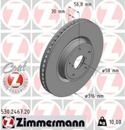 диск тормозной !перед. 316x30/57-5x114 \ Subaru Tribeca 3.0/3.6i 05> 530.2467.20 ZIMMERMANN