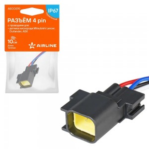 Разъём 4 pin с проводами для датчика кислорода Mitsubishi Lancer, Outlander, ASX AECC070 AIRLINE