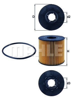 Фильтр масляный OX210D MAHLE KNECHT