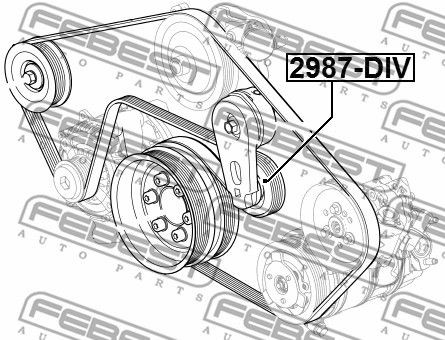 Ролик натяжной ПОДХОДИТ ДЛЯ Land Rover DISCOVERY IV 2010- 2987-DIV 2987-DIV FEBEST