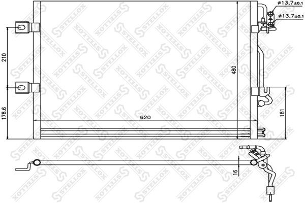 радиатор конд.\ MB W221/R171 all 05> 10-45191-SX STELLOX