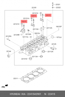 Болт HYUNDAI Porter крепления крышки распредвала OE 2241542901 HYUNDAI KIA