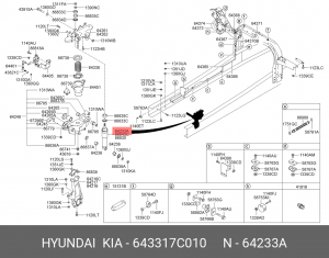 Амортизатор HYUNDAI HD270,500 дв.D6CB38 кабины передний OE 643317C010 HYUNDAI KIA
