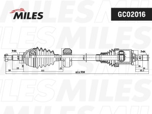 Привод в сборе правый LADA X-RAY 15- (КПП VAZ) GC02016 GC02016 MILES