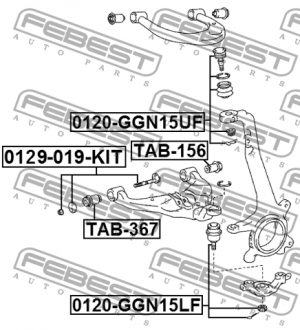 Болт с эксцентриком TOYOTA HILUX 05-12 0129-019-KIT 0129-019-KIT FEBEST