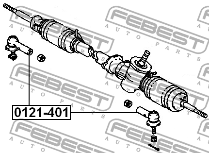 Наконечник рулевой GEELY COOLRAY 2019-, TOYOTA CAMRY V20 0121-401 0121-401 FEBEST
