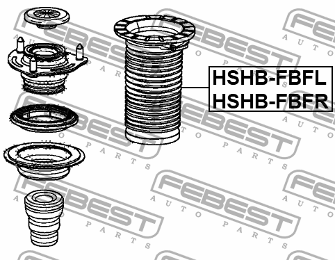 пыльник амортизатора! переднего правого\ Honda Civic 12-15 HSHB-FBFR FEBEST