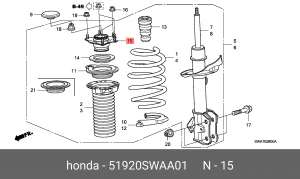 ВЕРХНЯЯ ОПОРА СТОЙКИ 51920-SWA-A01 HONDA