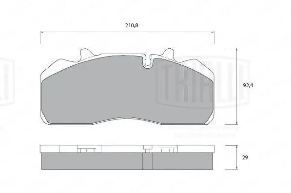 Колодки торм. МАЗ, DAF, Renault (WVA № 29126) диск. с р/к (PFT 29124) PFT29124 TRIALLI