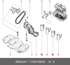 Жиклер омывателя RENAULT 7700 109 892 7700109892 RENAULT
