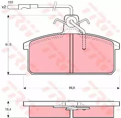Колодки тормозные SUZUKI Samurai (88-) передние (4шт.) TRW GDB422 TRW