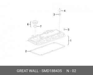 Прокладка крышки клапанной GREAT WALL Hover (2.4) (G64) OE SMD188435 GREAT WALL