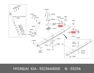 сайлентблок рессоры задний нижний!\ Hyundai H100 93> 5525644000 HYUNDAI