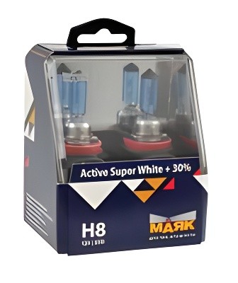 Лампа галогенная H8 12V 35W "Маяк" Active Super White (PGJ19-1+30%) (2 шт.) 72820ASW+30 MAYAK