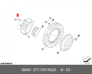 Болт с цилиндрической головкой Е30,34,32 07119919620 07 11 9 919 620 BMW