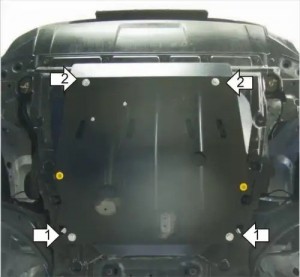 01426 (1/0/1) ЗАЩИТА СТАЛЬНАЯ 2 ММ Д, КПП NISSAN X-TRAIL MOTODOR 01426 MOTODOR