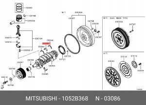 вкладыш коренной! STD\Mitsubishi L200 18> 1052B368 MITSUBISHI