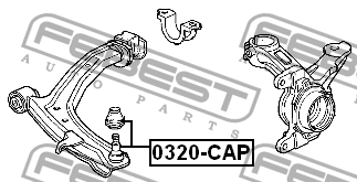 Опора шаровая HONDA CAPA, LOGO 0320-CAP 0320-CAP FEBEST