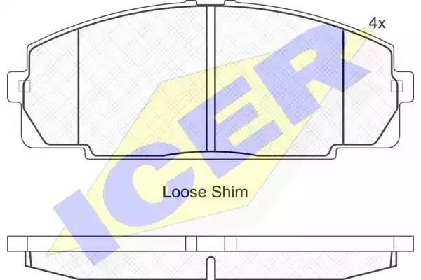 141170 колодки дисковые передние !\ Toyota Hiace 2.0-2.7/2.4TD & 4WD 95> 141170 ICER