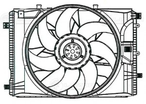 Э/вентилятор охл. с кожухом для а/м Mercedes Benz C (W204) (07-)/E (W212) (09-)  LFK1550 LUZAR
