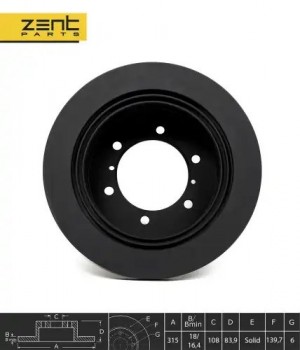 Диск тормозной задний Mitsubishi Pajero 2.4-3.5 91> Z06299 ZENTPARTS