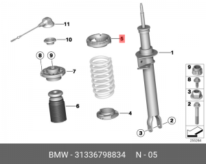 Прокладка BMW 5 (F07GT,F10) пружины передней верхняя OE 31 33 6 798 834 BMW