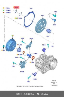 КОЛЬЦО 5090655 5090655 FORD