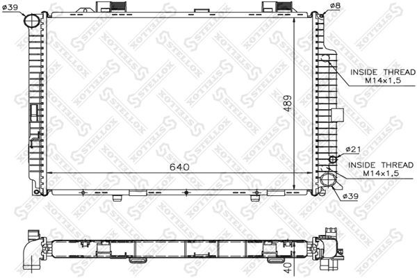 радиатор системы охлаждения!\ MB W210 3.0TDi 96-99 10-25220-SX STELLOX