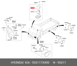 Корпус HYUNDAI HD65,72,78,120,160,170 фонаря габаритного верхнего OE 926117A900 HYUNDAI KIA