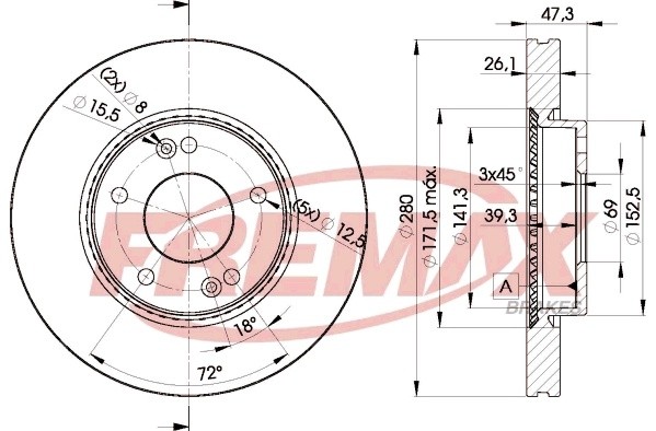 диск тормозной передний!\ Hyundai Tuscon 2.0/2.7/2.0D 04> BD5171 FREMAX
