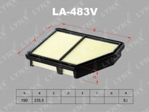 Фильтр воздушный HONDA Civic (17-) LYNX LA-483V LYNXAUTO